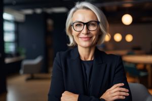 Female CEO or Chief Executive Officer, mature Caucasian woman ru